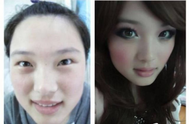 Asian Girls With And Without Their Makeup (71 pics)