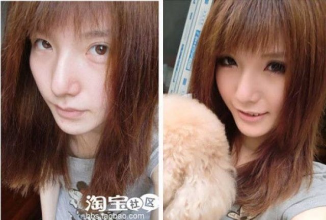 Asian Girls With And Without Their Makeup (71 pics)