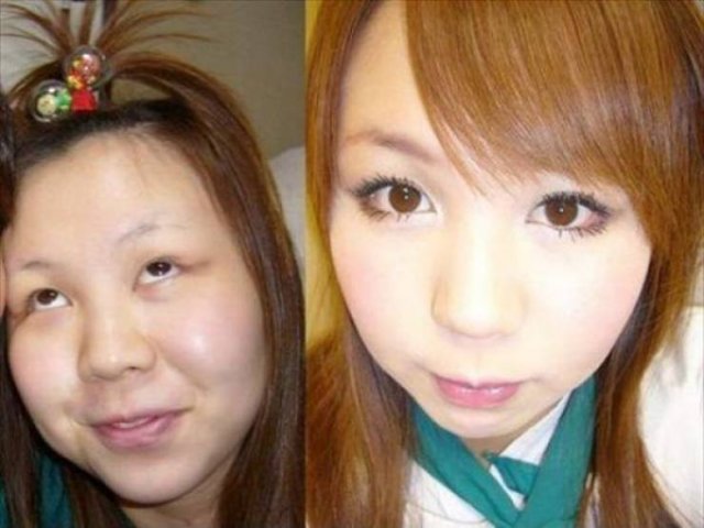 Asian Girls With And Without Their Makeup (71 pics)