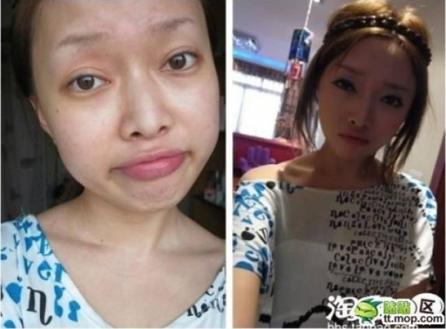 Asian Girls With And Without Their Makeup (71 pics)