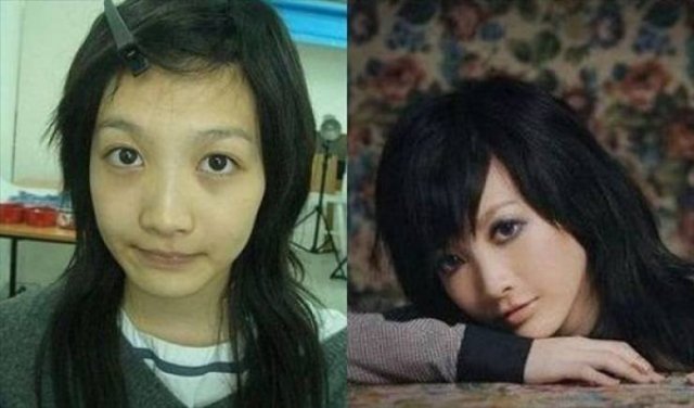 Asian Girls With And Without Their Makeup (71 pics)