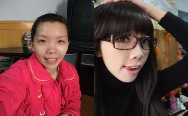 Asian Girls With And Without Their Makeup (71 pics)