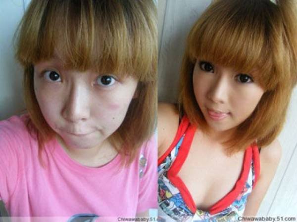 Asian Girls With And Without Their Makeup (71 pics)