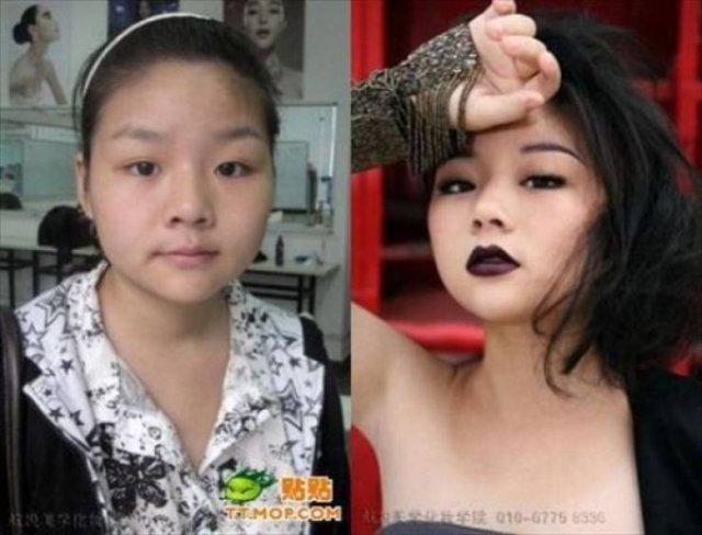 Asian Girls With And Without Their Makeup (71 pics)