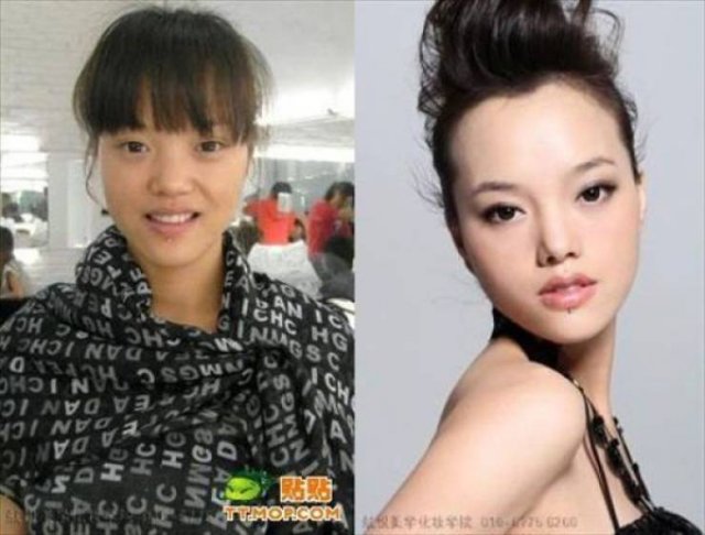 Asian Girls With And Without Their Makeup (71 pics)