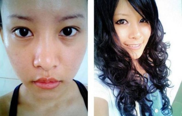 Asian Girls With And Without Their Makeup (71 pics)