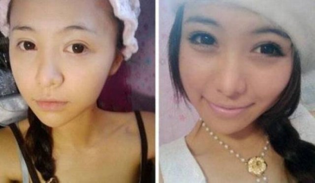 Asian Girls With And Without Their Makeup (71 pics)