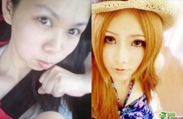 Asian Girls With And Without Their Makeup (71 pics)