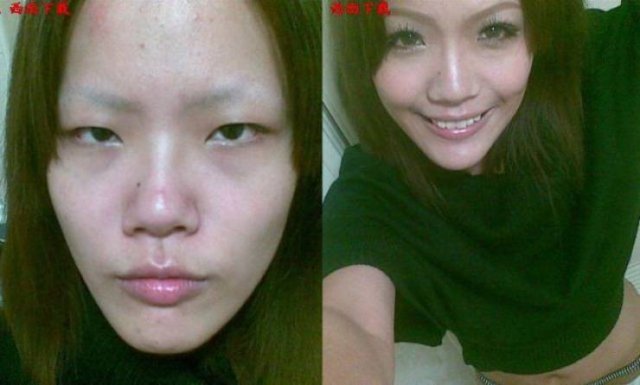 Asian Girls With And Without Their Makeup (71 pics)