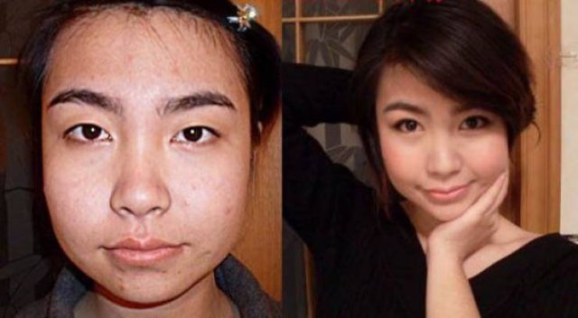 Asian Girls With And Without Their Makeup (71 pics)