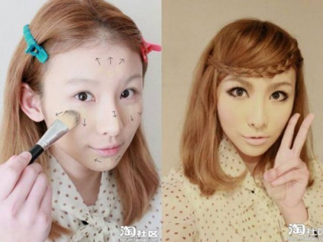 Asian Girls With And Without Their Makeup (71 pics)