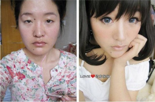 Asian Girls With And Without Their Makeup (71 pics)