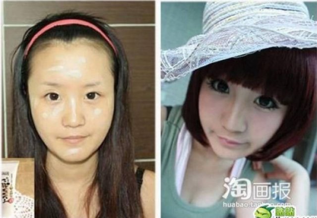 Asian Girls With And Without Their Makeup (71 pics)