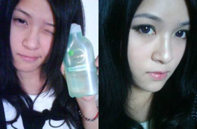 Asian Girls With And Without Their Makeup (71 pics)