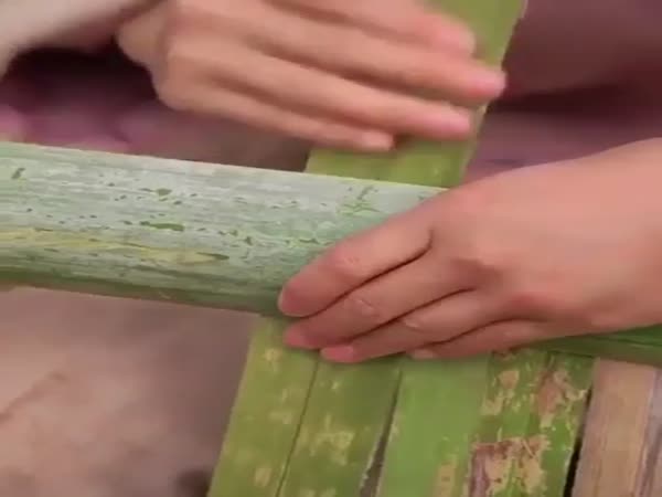 Girl Crafts Some Stuff From Bamboo