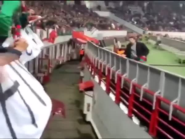 The Pitch Invader Got Away From Security And The Fans Helped Him Out