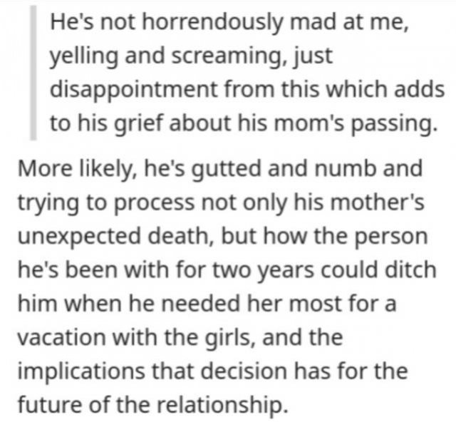 Woman Doesn’t Go To Her Boyfriend’s Mother’s Funeral, Then Asks If She Is An A##hole… (14 pics)