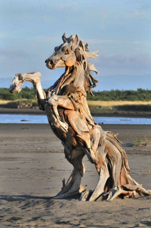 Artist Creates Sculptures Solely Out Of Wood He Finds On Beaches (30 pics)