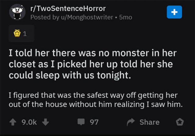 A Horror Story In Two Sentences And Its Really Creepy 30 Pics 7146