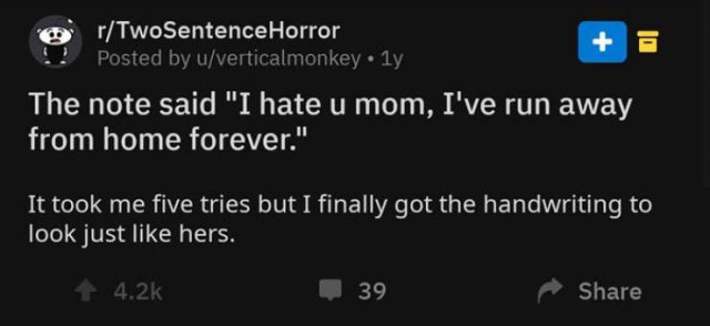 A Horror Story In Two Sentences. And It's Really Creepy (30 pics)