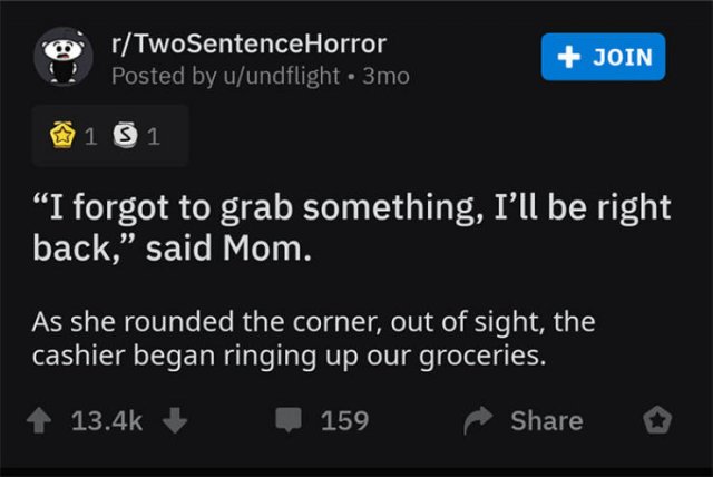 A Horror Story In Two Sentences. And It's Really Creepy (30 pics)
