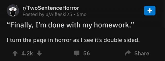 A Horror Story In Two Sentences. And It's Really Creepy (30 pics)