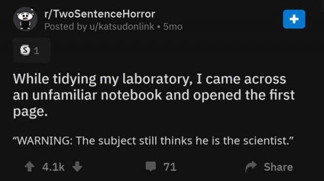 A Horror Story In Two Sentences. And It's Really Creepy (30 pics)