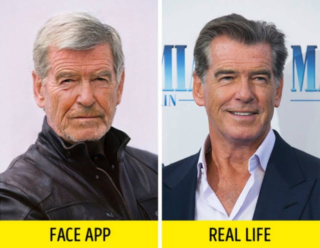 FaceApp “Old Filter” Added To Retro Photos Of Celebs Vs Real Photos Of Celebrities (15 pics)