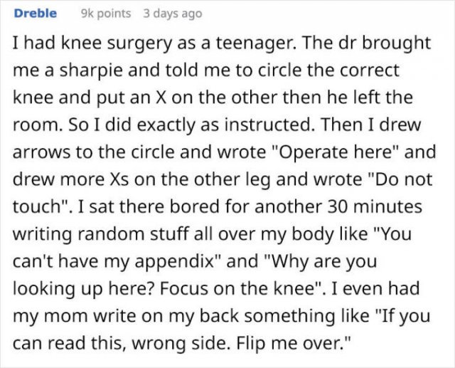 Guy Delayed His Own Knee Surgery By Writing All Over His Body (20 pics)