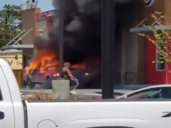 This Burning Car Looks Pretty Safe