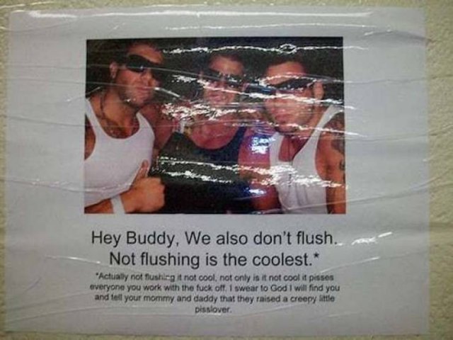 Passive Aggressive Bathroom Notes (31 pics)