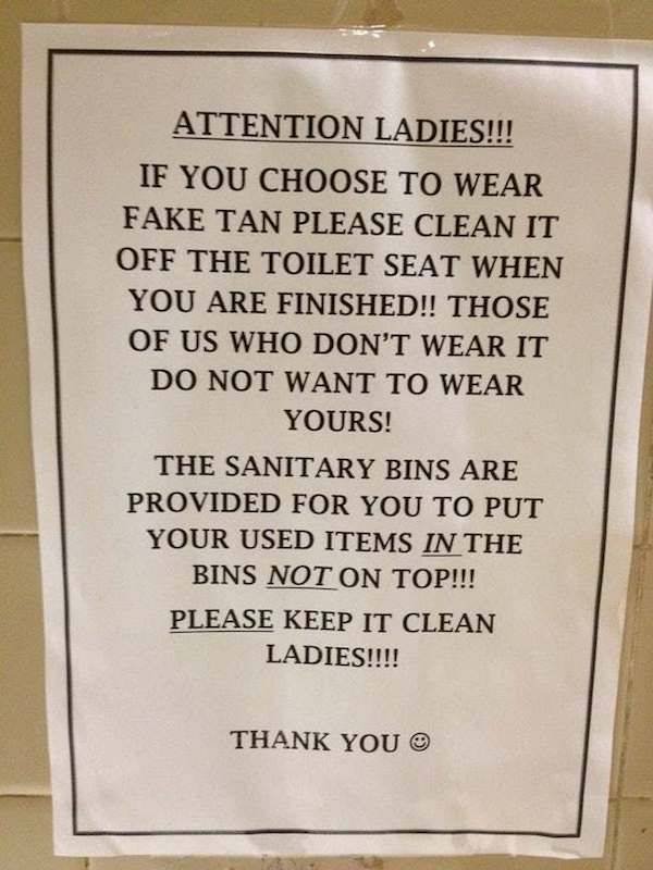 Passive Aggressive Bathroom Notes (31 pics)