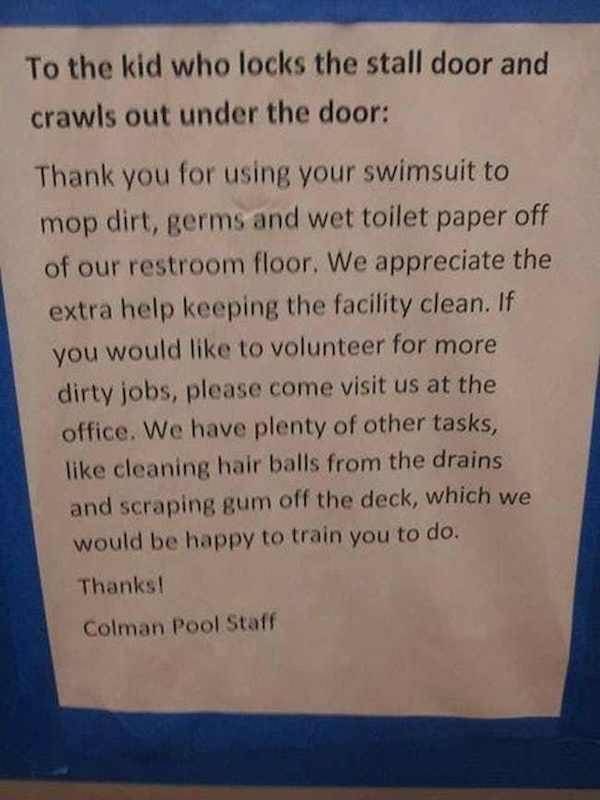 Passive Aggressive Bathroom Notes (31 pics)