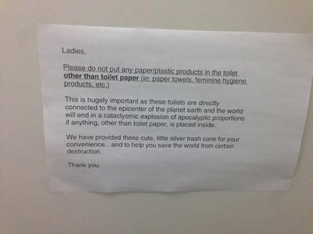 Passive Aggressive Bathroom Notes (31 pics)