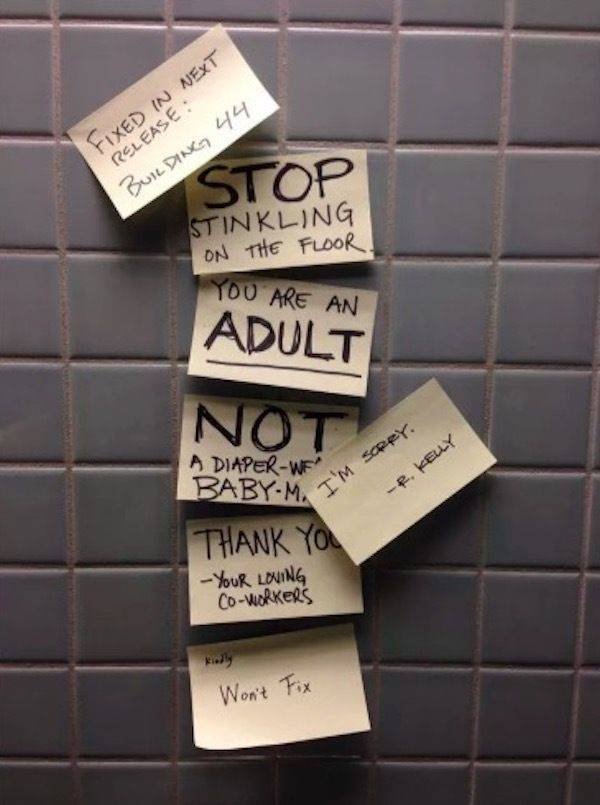 Passive Aggressive Bathroom Notes (31 pics)