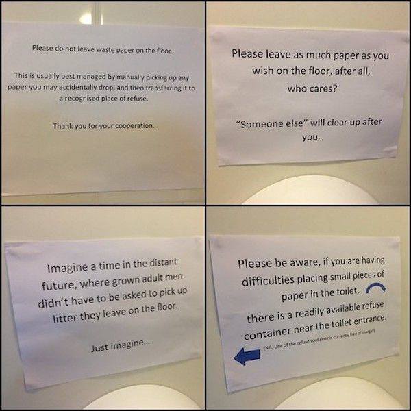 Passive Aggressive Bathroom Notes (31 pics)