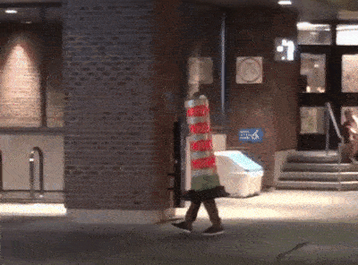 Fun With Traffic Cones (16 GIFs)