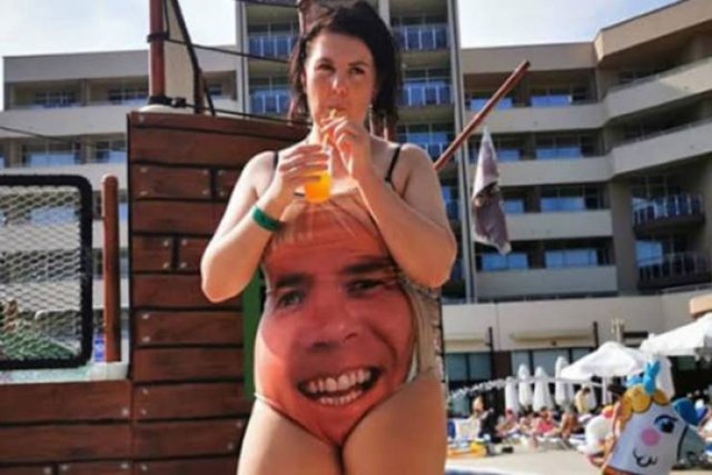 Father Gave This Swimsuit To His Daughter To Scare Horny Stares Away From Her (5 pics)