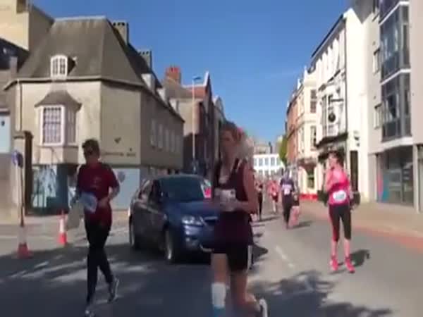 Woman Thinks She Can Just Drive Through A Marathon