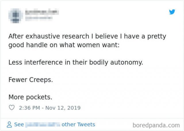 Women Want Pockets In Their Clothes! (30 pics)