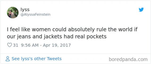 Women Want Pockets In Their Clothes! (30 pics)