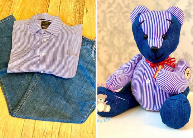 “Memory Bears” From Old Clothes  (25 pics)