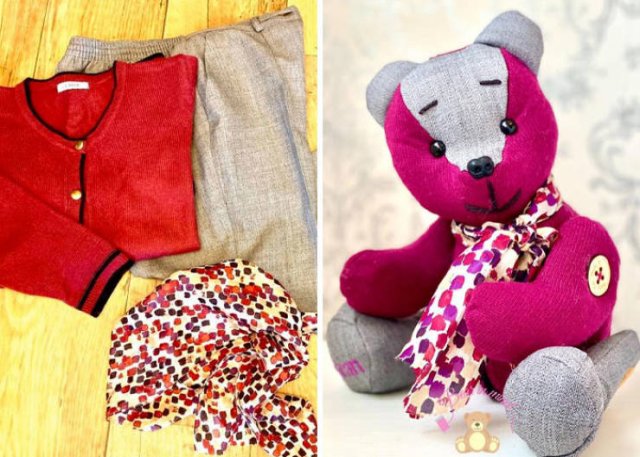 “Memory Bears” From Old Clothes  (25 pics)