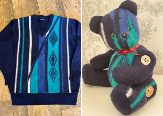 “Memory Bears” From Old Clothes  (25 pics)