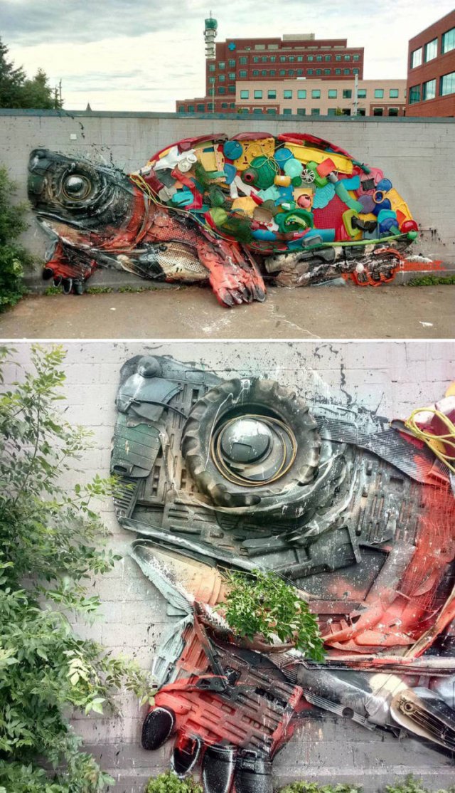 Artist Turns Abandoned Thrash Into Beautiful Animals (30 pics)