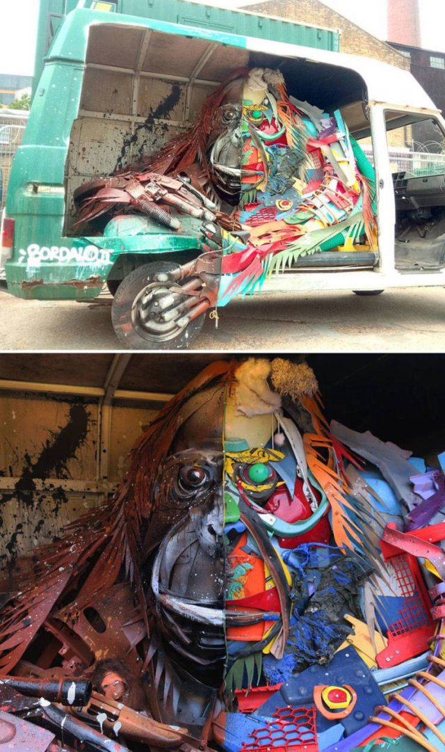 Artist Turns Abandoned Thrash Into Beautiful Animals (30 pics)