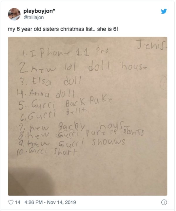 Kids' Christmas Lists (23 pics)