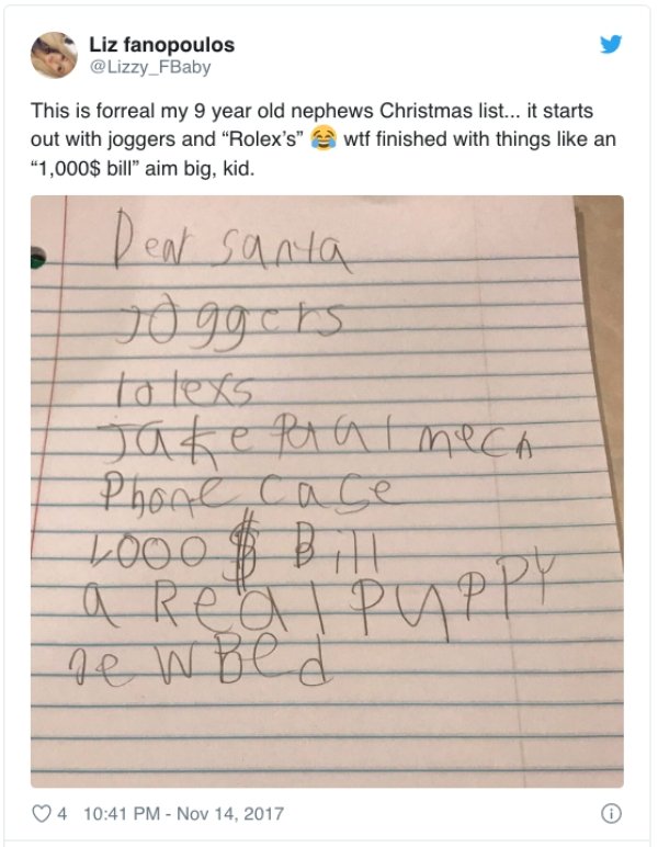 Kids' Christmas Lists (23 pics)