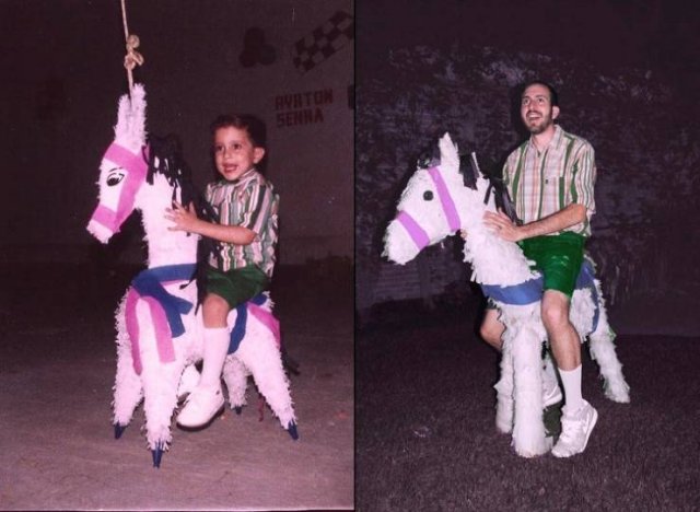 Then And Now: People Recreate Their Childhood Photos (22 pics)