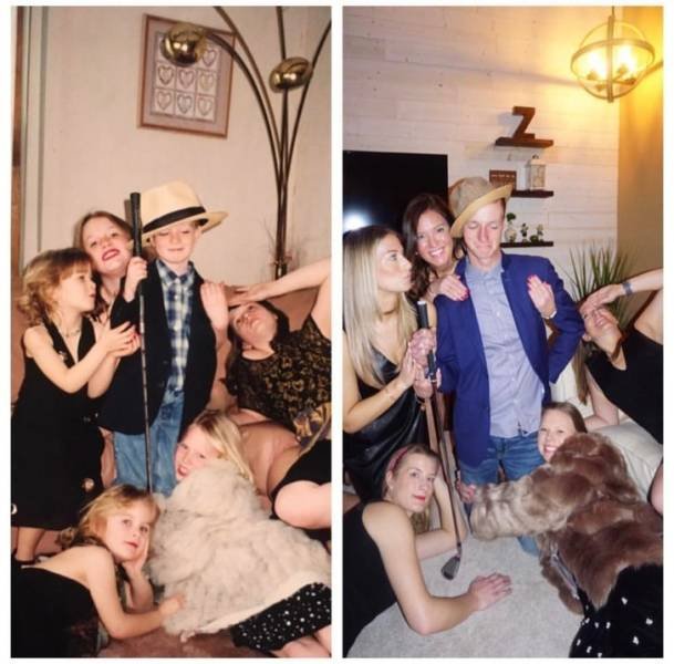 Then And Now: People Recreate Their Childhood Photos (22 pics) Then And Now: People Recreate Their Childhood Photos (22 pics)